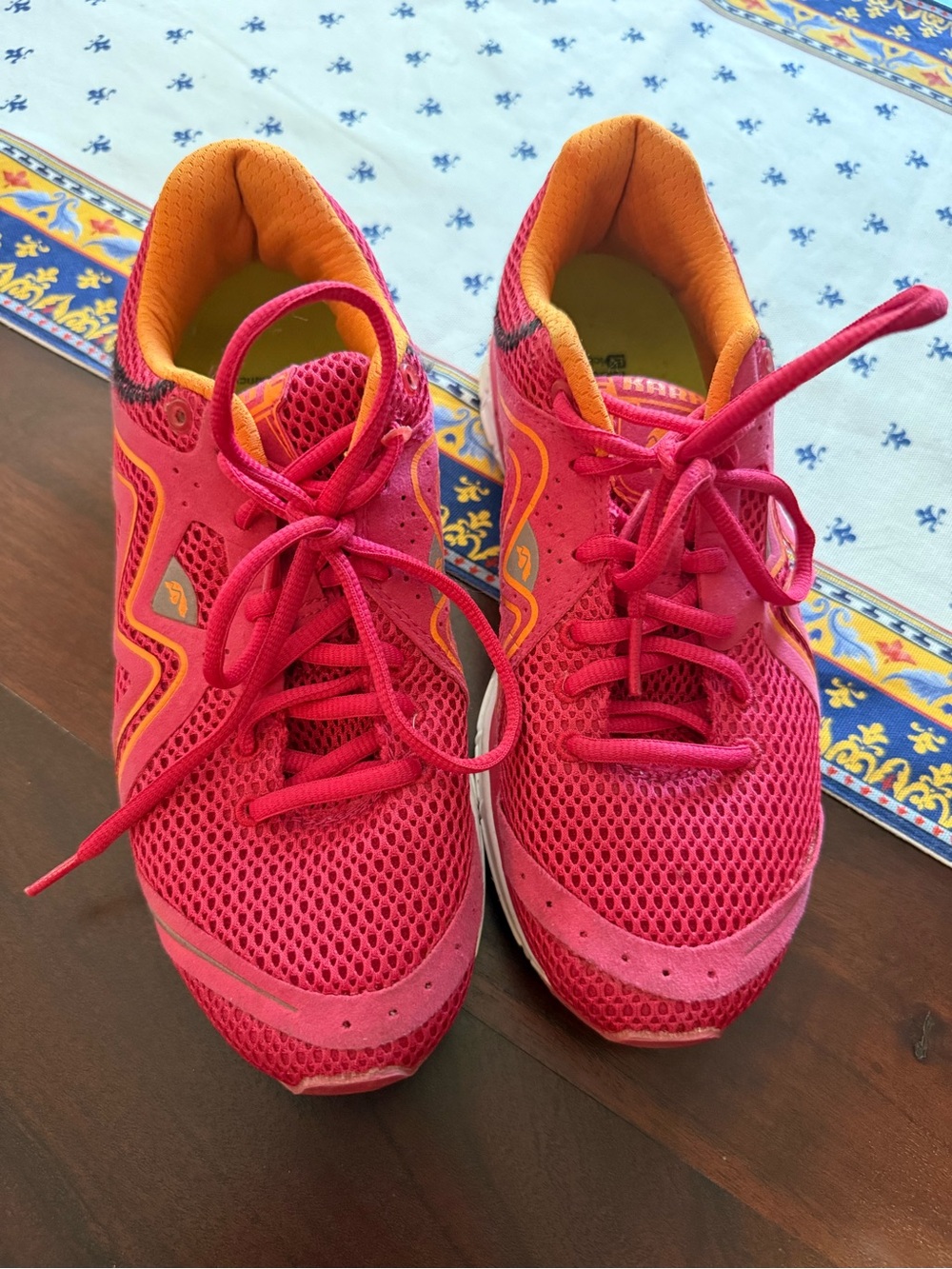 Women's Athletic Running Shoes - Pink with Orange Accents